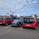 A 2CV and an UP! in a harbor parking lot